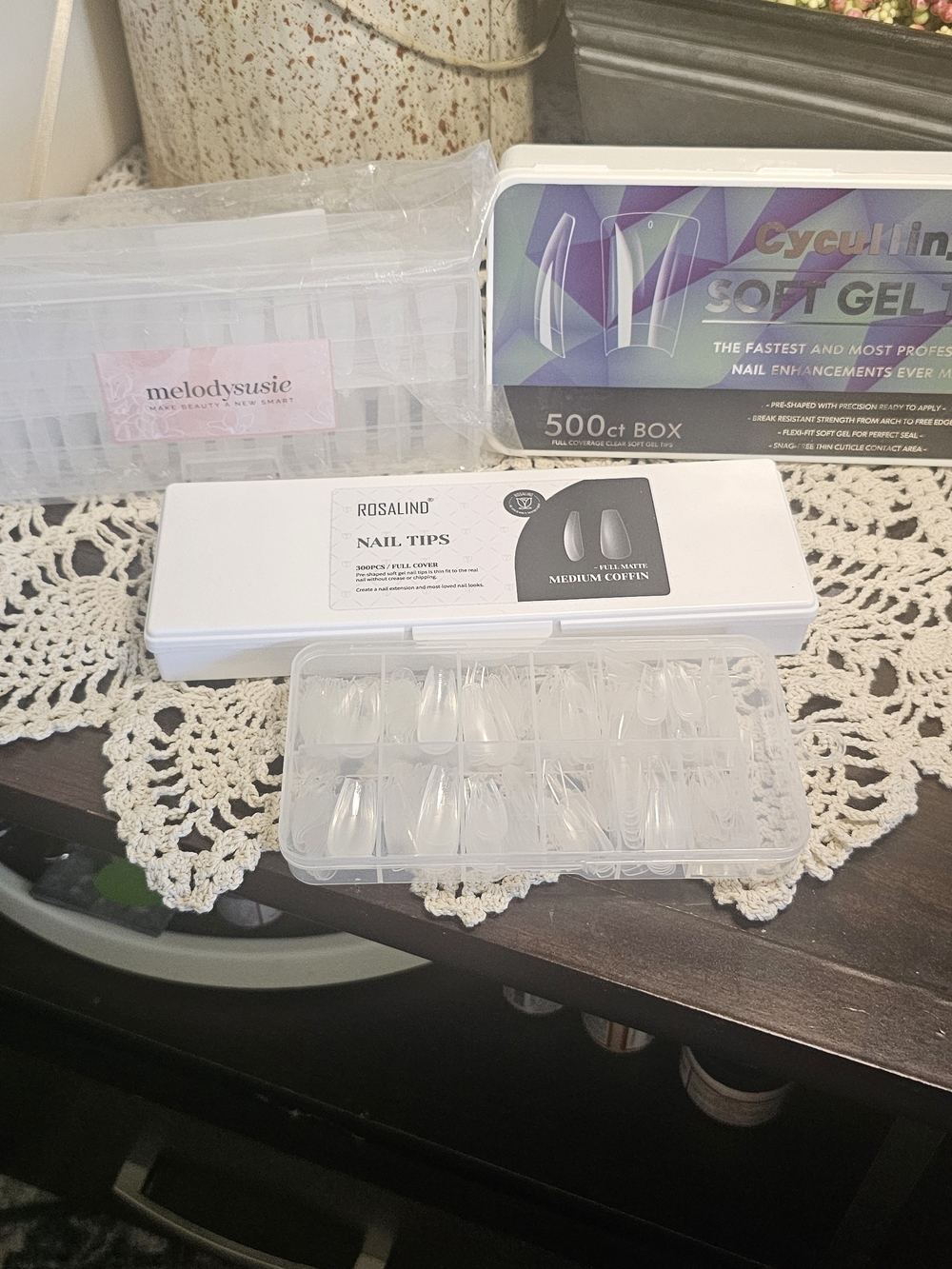 Nail Tips And Full Cover Nail Tips. 4 Unused Sets Bundled Together.